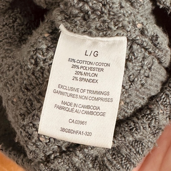 Ribbed Turtle  Neck Sweater - green fleck - cotton mix - Oversized L. - Picture 7 of 8